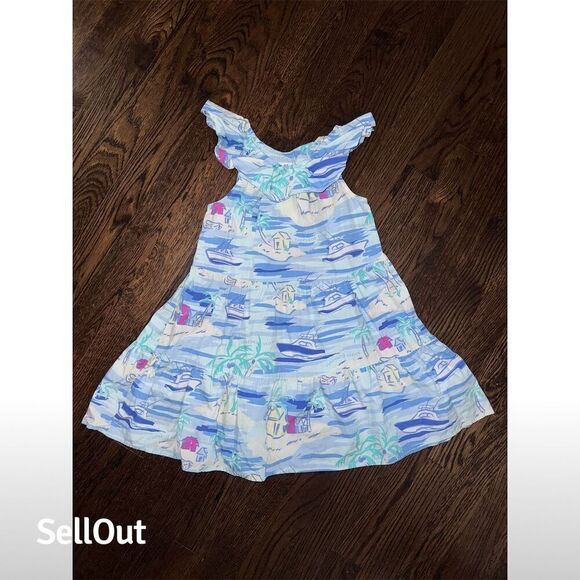 Vineyard Vines for Target Girls Island Scene Midi Dress XS Multicolor Summer - Picture 2 of 7